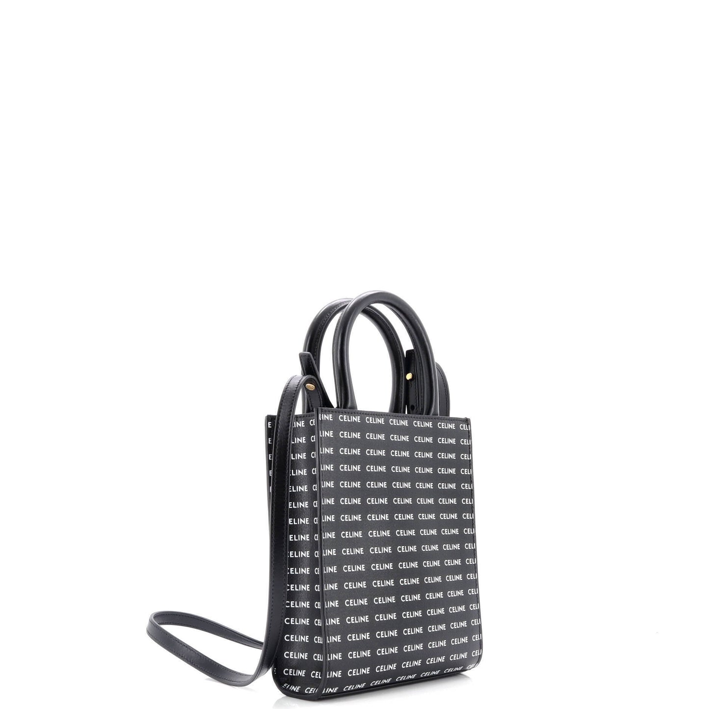 セリーヌ バーティカル カバス トートバッグ オールオーバーロゴプリント レザー ミニ