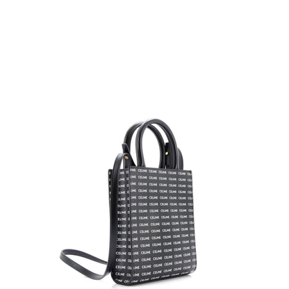 セリーヌ バーティカル カバス トートバッグ オールオーバーロゴプリント レザー ミニ