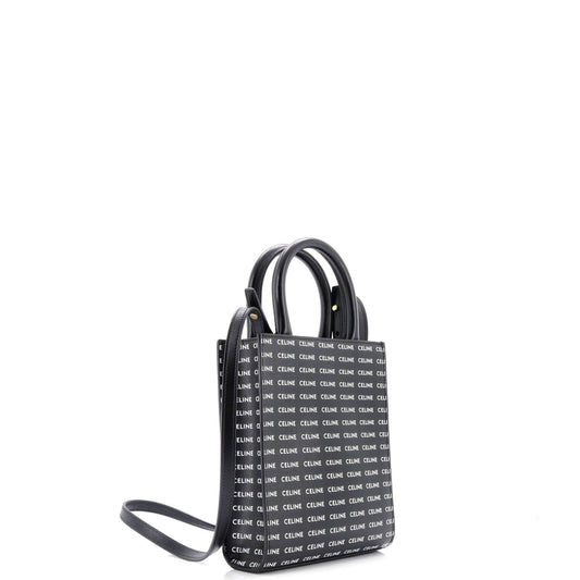 セリーヌ バーティカル カバス トートバッグ オールオーバーロゴプリント レザー ミニ