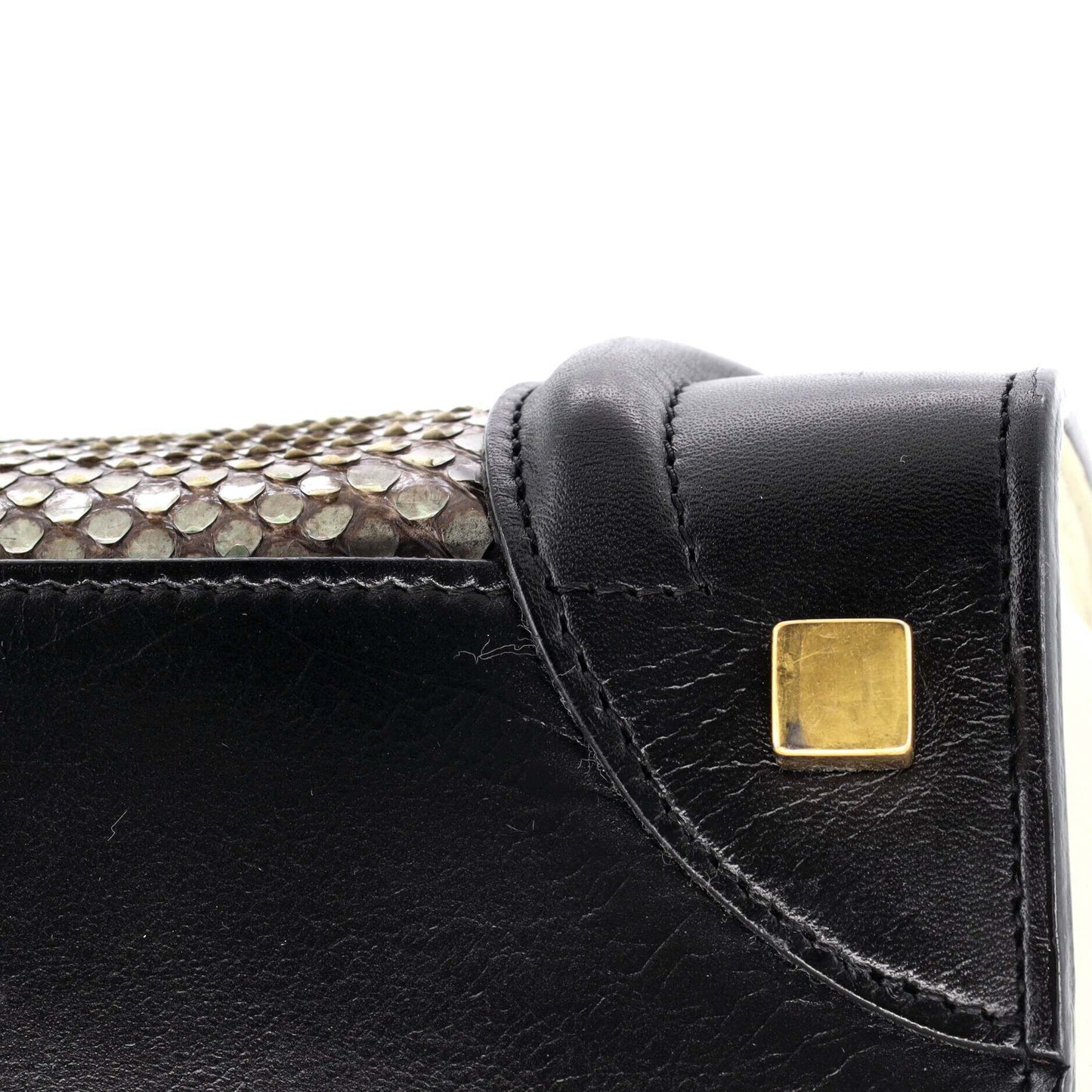 セリーヌ ラゲッジバッグ パイソン＆レザー マイクロ