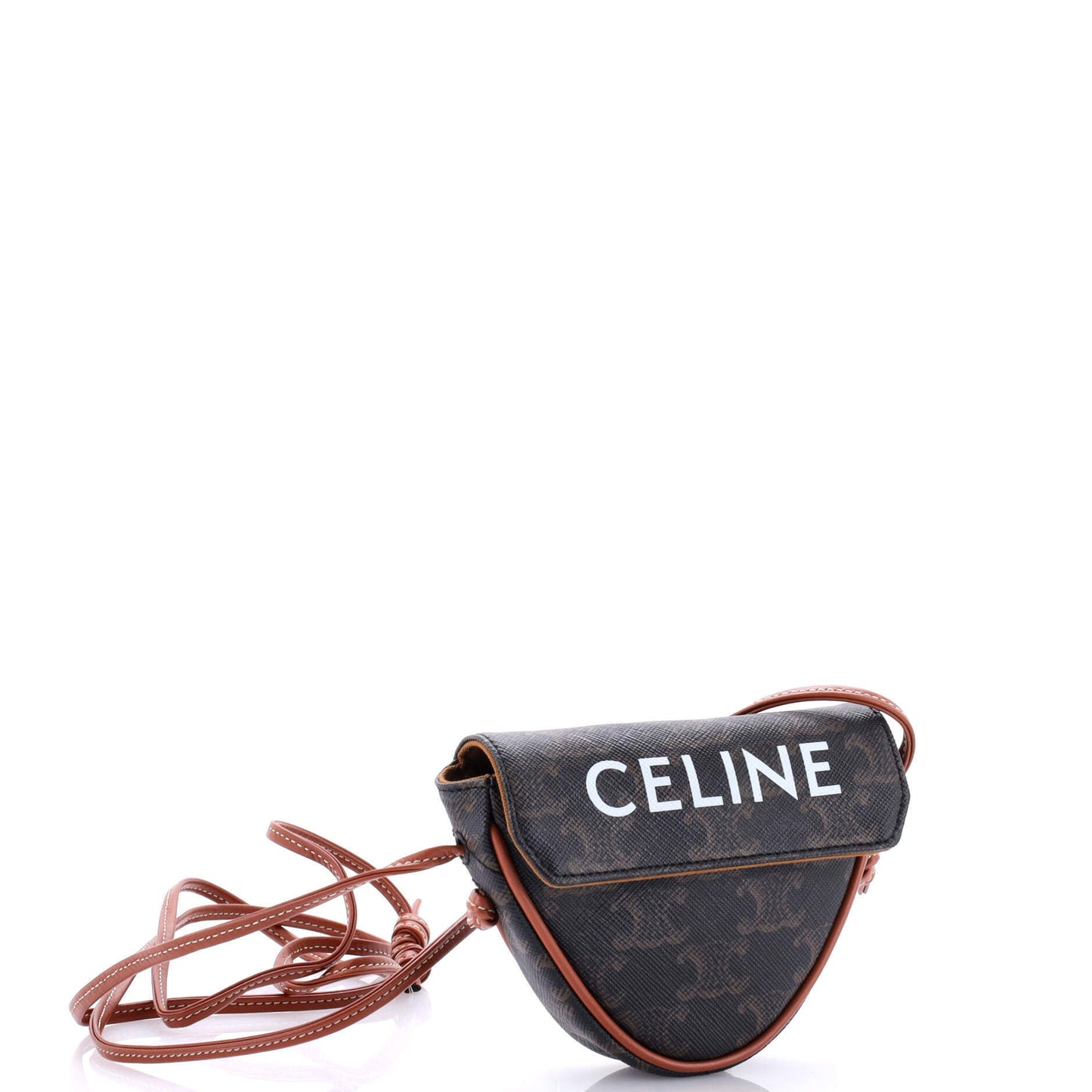 Celine Triangle Crossbody Bag Triomphe Coated Canvas Mini