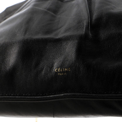 セリーヌ クラスプ ルーシュ フラップバッグ レザー ミディアム