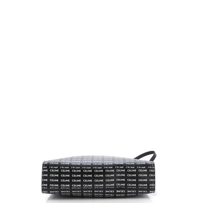 Celine Vertical Cabas Tote All Over Logo Print Leather Small