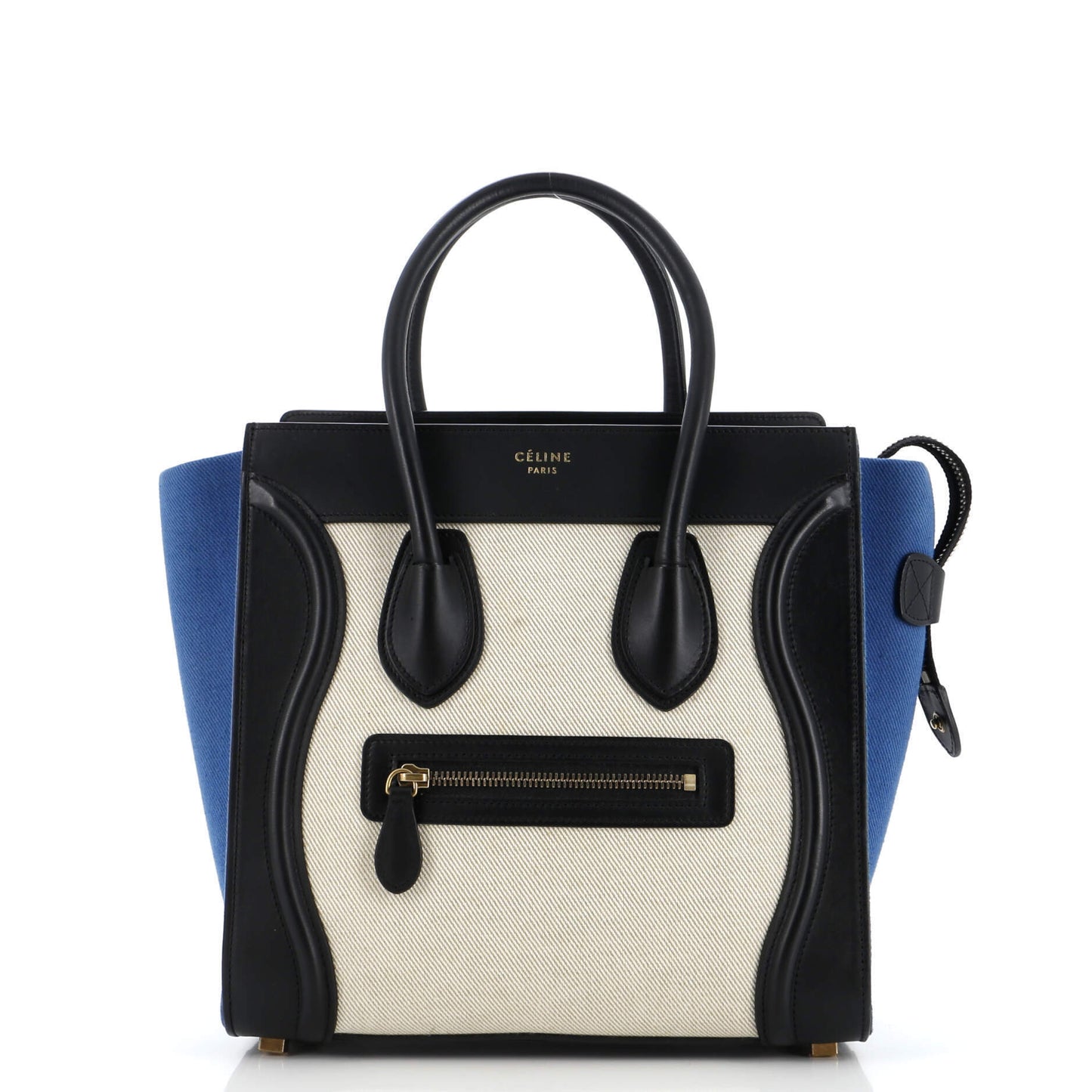 セリーヌ トリコロール ラゲッジバッグ キャンバス＆レザー マイクロ